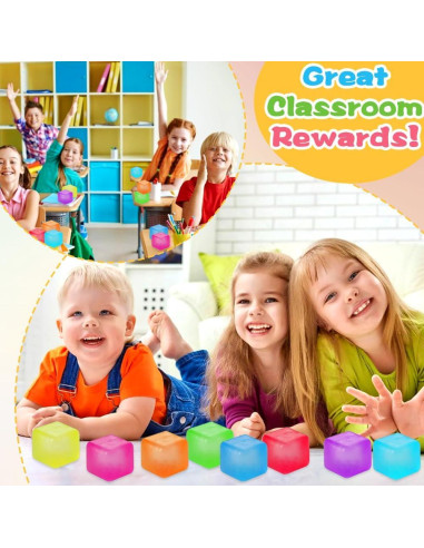 8 Cubos de Estrés DIYDEC 3.5cm Alivio de Ansiedad Colores Vivos