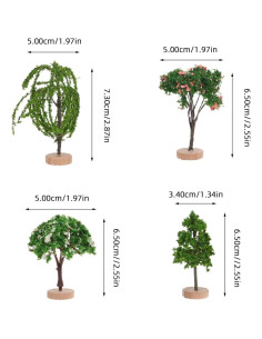 Luxshiny 5pcs Árboles de Plástico para Diorama 7,29cm 2