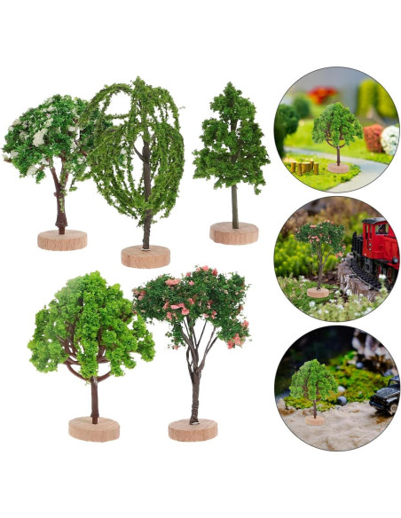 Luxshiny 5pcs Árboles de Plástico para Diorama 7,29cm