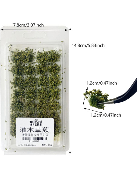 Cayway 56 PCS Hierba Artificial para Modelismo DIY