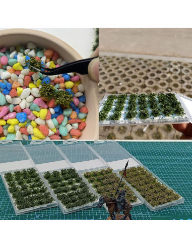 Cayway 56 PCS Hierba Artificial para Modelismo DIY