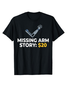 Camiseta Humorística para Amputados de Brazo - Negro