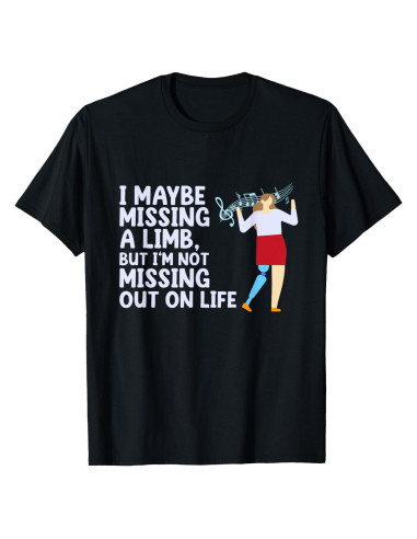 Camiseta Gráfica para Amputados - Humor Pierna Protésica