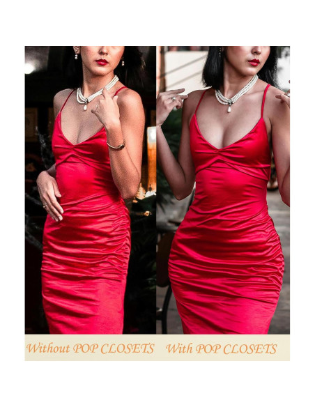 POP CLOSETS Shapewear Mujeres Almohadillas Levantadoras Beige