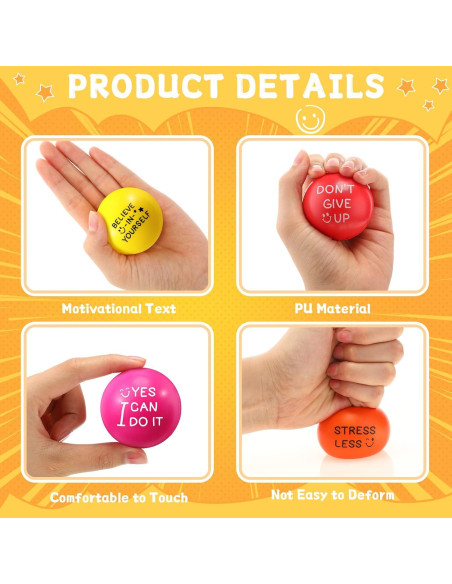 150 Pelotas de Estrés Motivacionales Jenaai - Alivio de Ansiedad