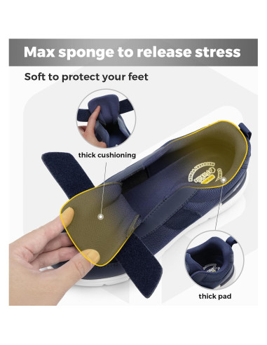 Zapatos Diabéticos FitVille Hombres Ancho Extra Azul 10