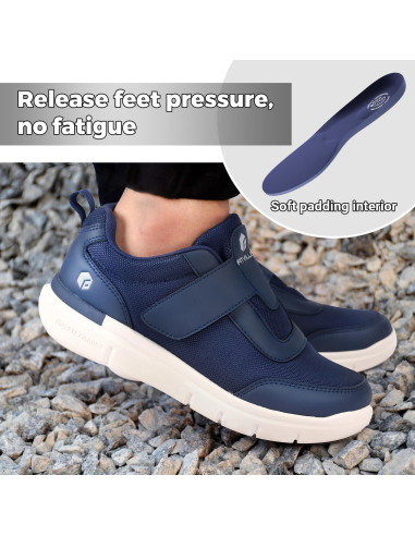 Zapatos Diabéticos FitVille Hombres Ancho Extra Azul 10