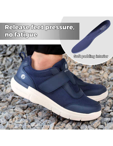 Zapatos Diabéticos FitVille Hombres Ancho Extra Azul 10