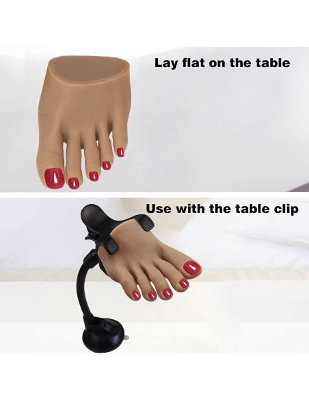 Maniquí de Pie de Silicona PPVWEY para Uñas Acrílicas