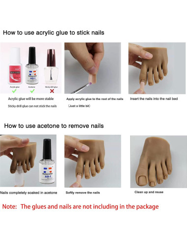 Maniquí de Pie de Silicona PPVWEY para Uñas Acrílicas