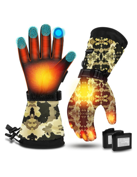 Guantes Calentados MADETEC Unisex 7.4V Impermeables Camo