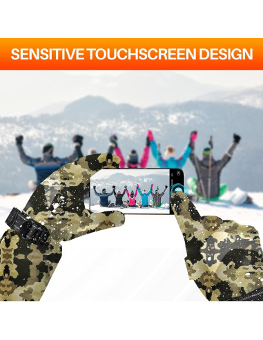 Guantes Calentados MADETEC Unisex 7.4V Impermeables Camo