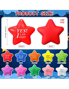 150 Pelotas Antiestrés Motivacionales Jenaai 14.2 cm Coloridas 2