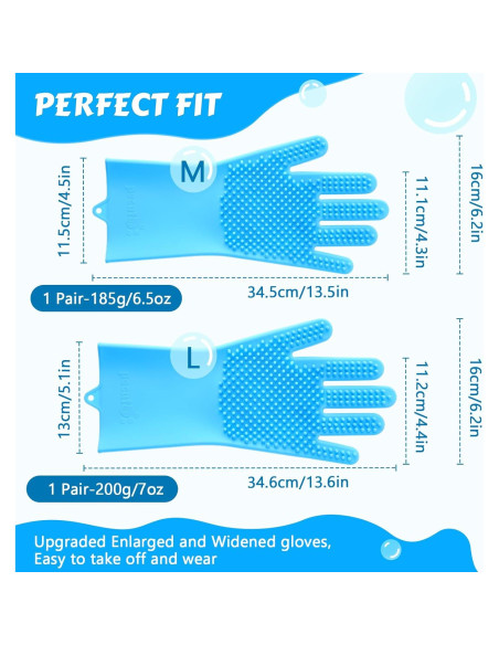 Guantes de Aseo para Mascotas Pecute - Silicona Azul 34x15cm
