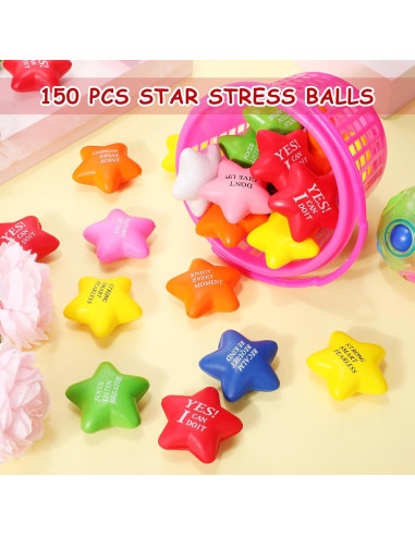 150 Pelotas Antiestrés Motivacionales Jenaai 14.2 cm Coloridas