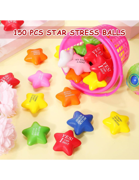 150 Pelotas Antiestrés Motivacionales Jenaai 14.2 cm Coloridas