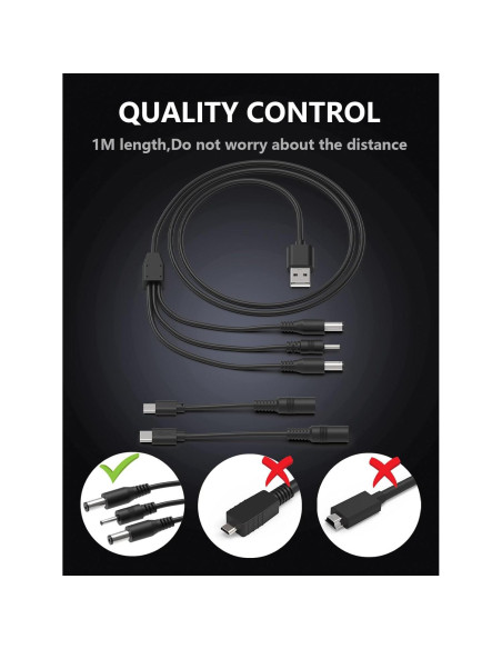 Cargador USB 5-en-1 para Collares de Entrenamiento de Perros