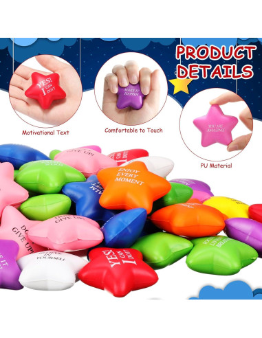 150 Pelotas Antiestrés Motivacionales Jenaai 14.2 cm Coloridas