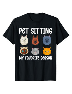 Camiseta Cuidador de Mascotas Diseño Negro Pequeño