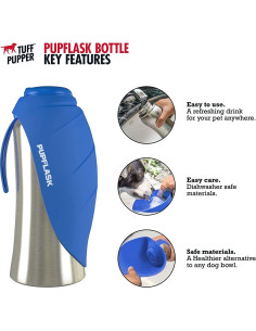 Botella de Agua para Perros Tuff Pupper 0.79L Acero Inoxidable 2