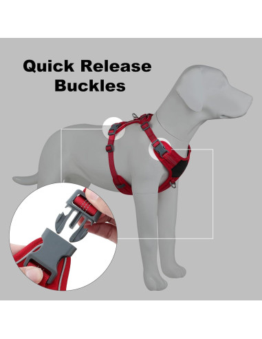 Arnés para Perros Plutus Pet Rojo L Ajustable Reflectante