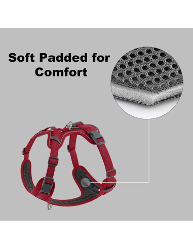 Arnés para Perros Plutus Pet Rojo L Ajustable Reflectante