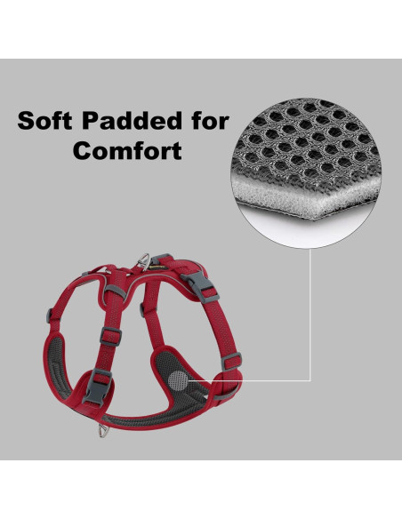 Arnés para Perros Plutus Pet Rojo L Ajustable Reflectante