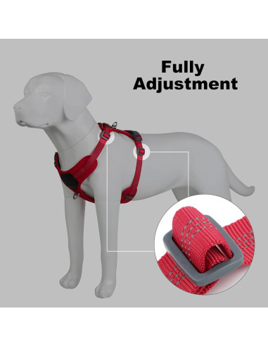 Arnés para Perros Plutus Pet Rojo L Ajustable Reflectante