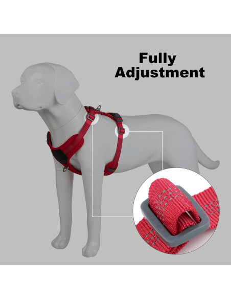 Arnés para Perros Plutus Pet Rojo L Ajustable Reflectante