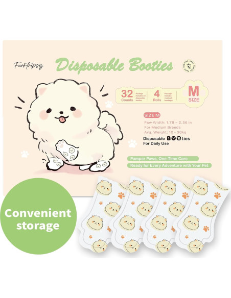 Botas Desechables para Perros Furrtripsy M 32 Piezas