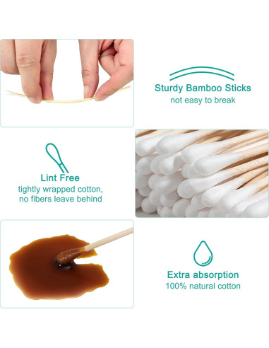 Bastoncillos de Algodón EYXFORMULA 500 Pcs 15,24 cm