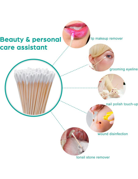 Bastoncillos de Algodón EYXFORMULA 500 Pcs 15,24 cm