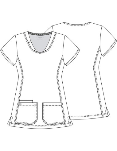 Top Médico para Mujeres HeartSoul Cuello en V X-Large Pewter