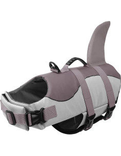 Chaleco de Vida para Perros ASENKU 2XL Gris Flotación 2