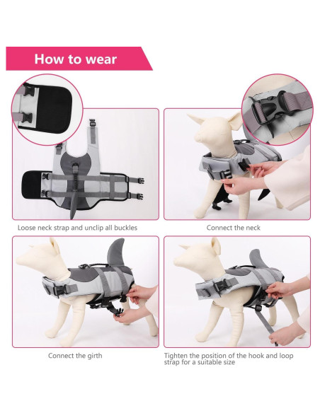 Chaleco de Vida para Perros ASENKU 2XL Gris Flotación