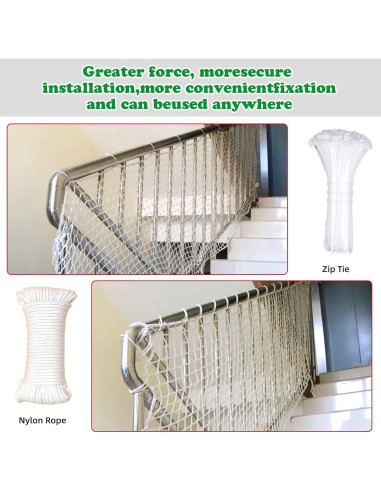 Red de Seguridad Infantil y Mascotas ATswzyzz 1x3m Blanca