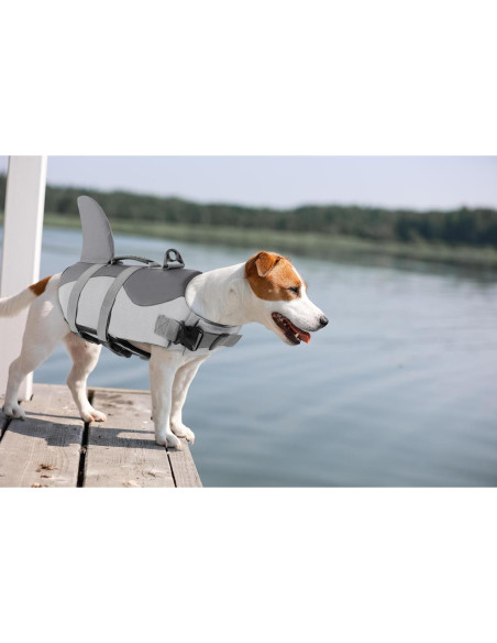 Chaleco de Vida para Perros ASENKU 2XL Gris Flotación