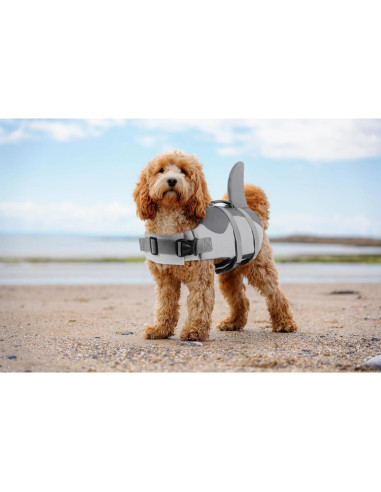 Chaleco de Vida para Perros ASENKU 2XL Gris Flotación