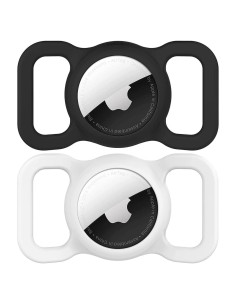 Soporte para Collar de Perro AirTag SWINCHO 2 Pack Negro y Blanco