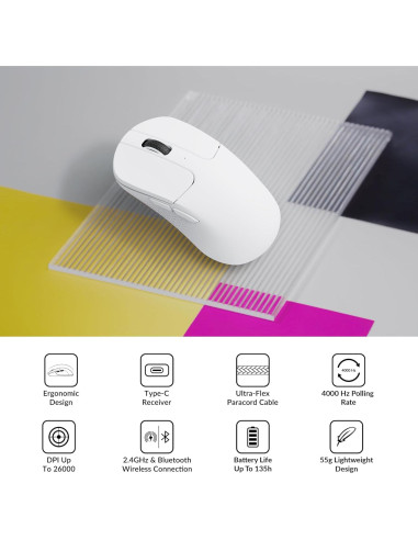Ratón Óptico Inalámbrico Keychron M3 Mini 4K Blanco 55g