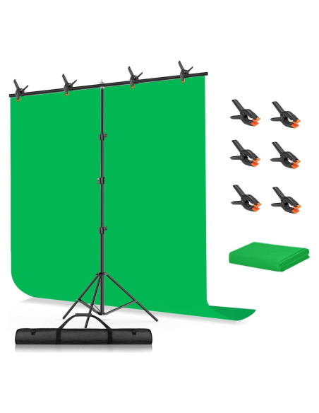 Fondo de Pantalla Verde 6.5x3m con Soporte Ajustable BEIYANG