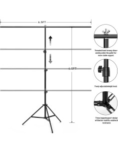 Fondo de Pantalla Verde 6.5x3m con Soporte Ajustable BEIYANG 2