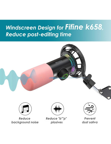 Filtro de espuma para micrófono Fifine K658 - Rosa