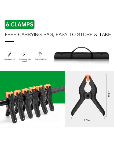 Fondo de Pantalla Verde 6.5x3m con Soporte Ajustable BEIYANG