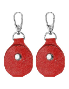 Fob de Llave de Cuero PATIKIL Rojo 56x43mm 2 Piezas