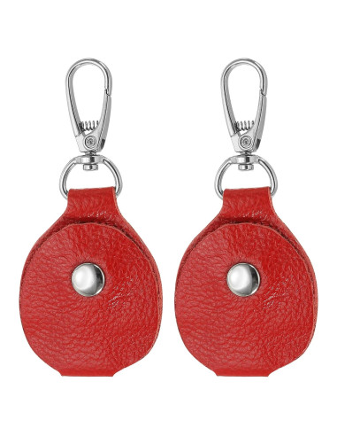Fob de Llave de Cuero PATIKIL Rojo 56x43mm 2 Piezas