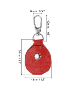 Fob de Llave de Cuero PATIKIL Rojo 56x43mm 2 Piezas 2