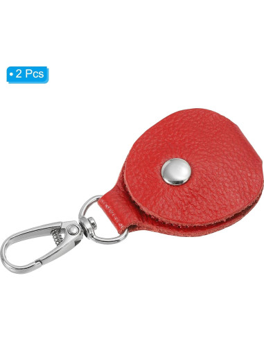 Fob de Llave de Cuero PATIKIL Rojo 56x43mm 2 Piezas