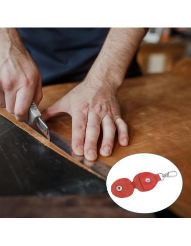 Fob de Llave de Cuero PATIKIL Rojo 56x43mm 2 Piezas