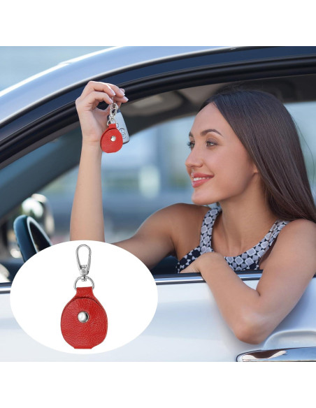 Fob de Llave de Cuero PATIKIL Rojo 56x43mm 2 Piezas